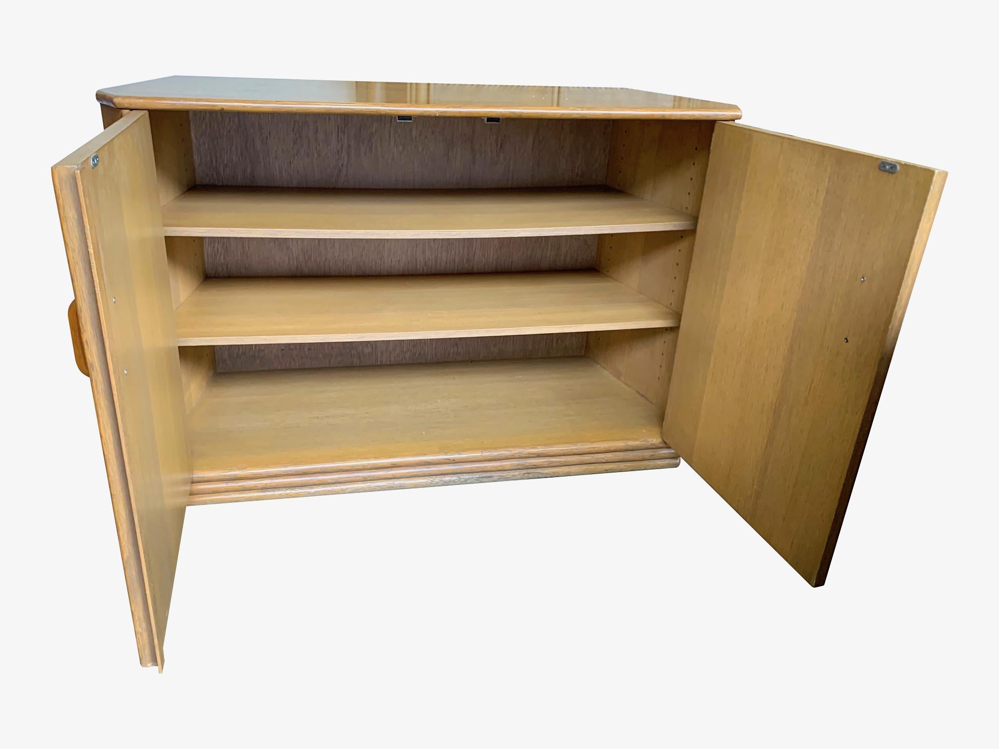 1970s French Riviera Two Door Bamboo and Rattan Side Cabinet 6