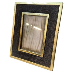 A 1970s High Quality Mid-Century Modern Brass and Leather Italian Picture Frame