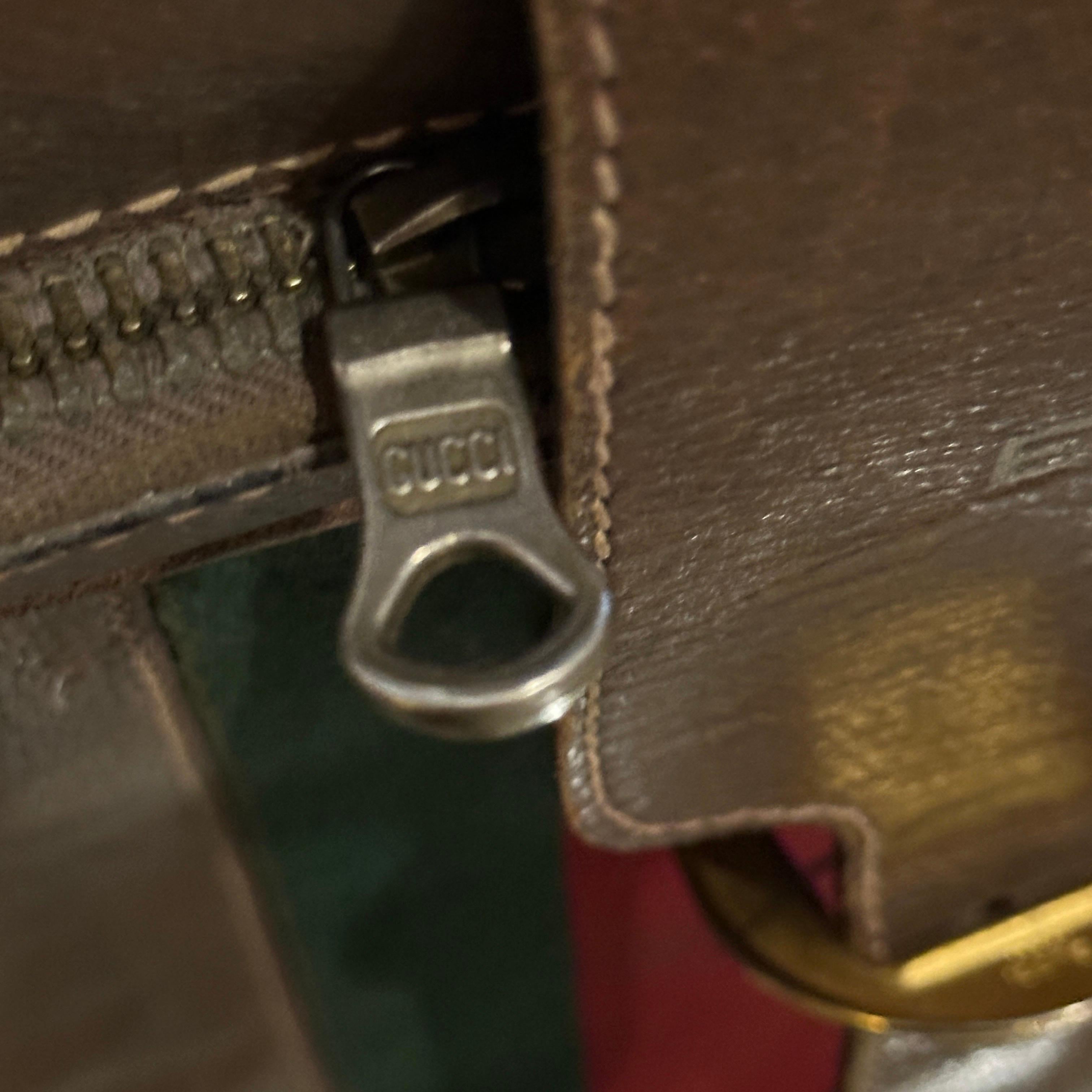 A 1970s Iconic brown Leather Gucci Suitcase For Sale 1
