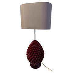 Italienische Keramik-Tischlampe aus den 1970er Jahren in Form eines Straußes roter Kirschen