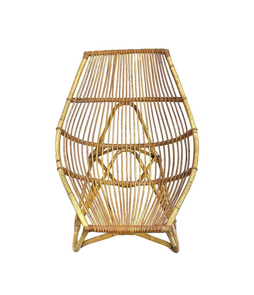 1970s Italian Riviera Bamboo Lounge Chair in the Style of Franco Albini For Sale 2