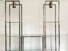 A 1970's Kim Moltzer Nickel & Glass Illuminated Etagere