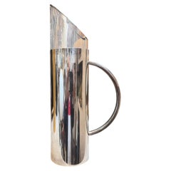 A 1970s Lino Sabattini Minimalist Silver Plated and Glass Jug Vase