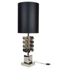 Lampe de table vintage chromée luxueuse des années 1970