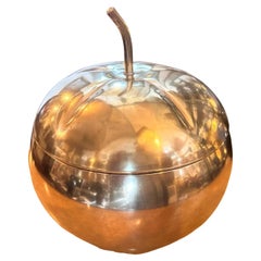 Italienischer Eiskübel aus Messing der 1970er-Jahre, Mitte des Jahrhunderts, mit Kürbis