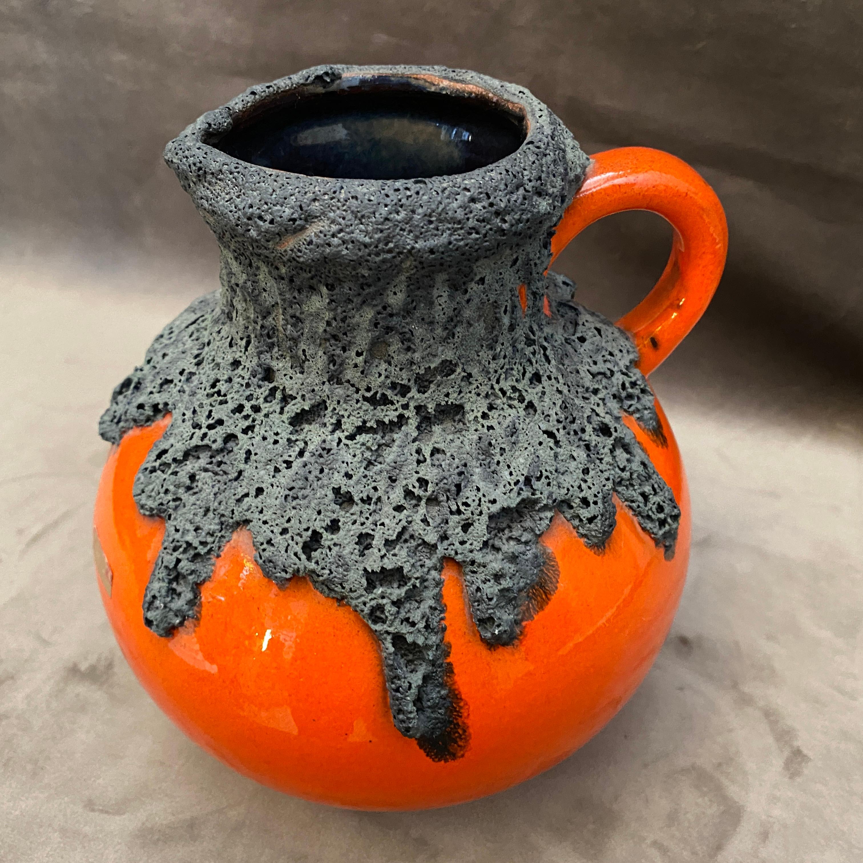 20th Century 1970s Mid-Century Modern Fat Lava Ceramic German Jug Vase by Roth Keramik
