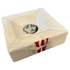 1970s Mid-Century Modern Piero Fornasetti for Winston White Ceramic Ashtray
