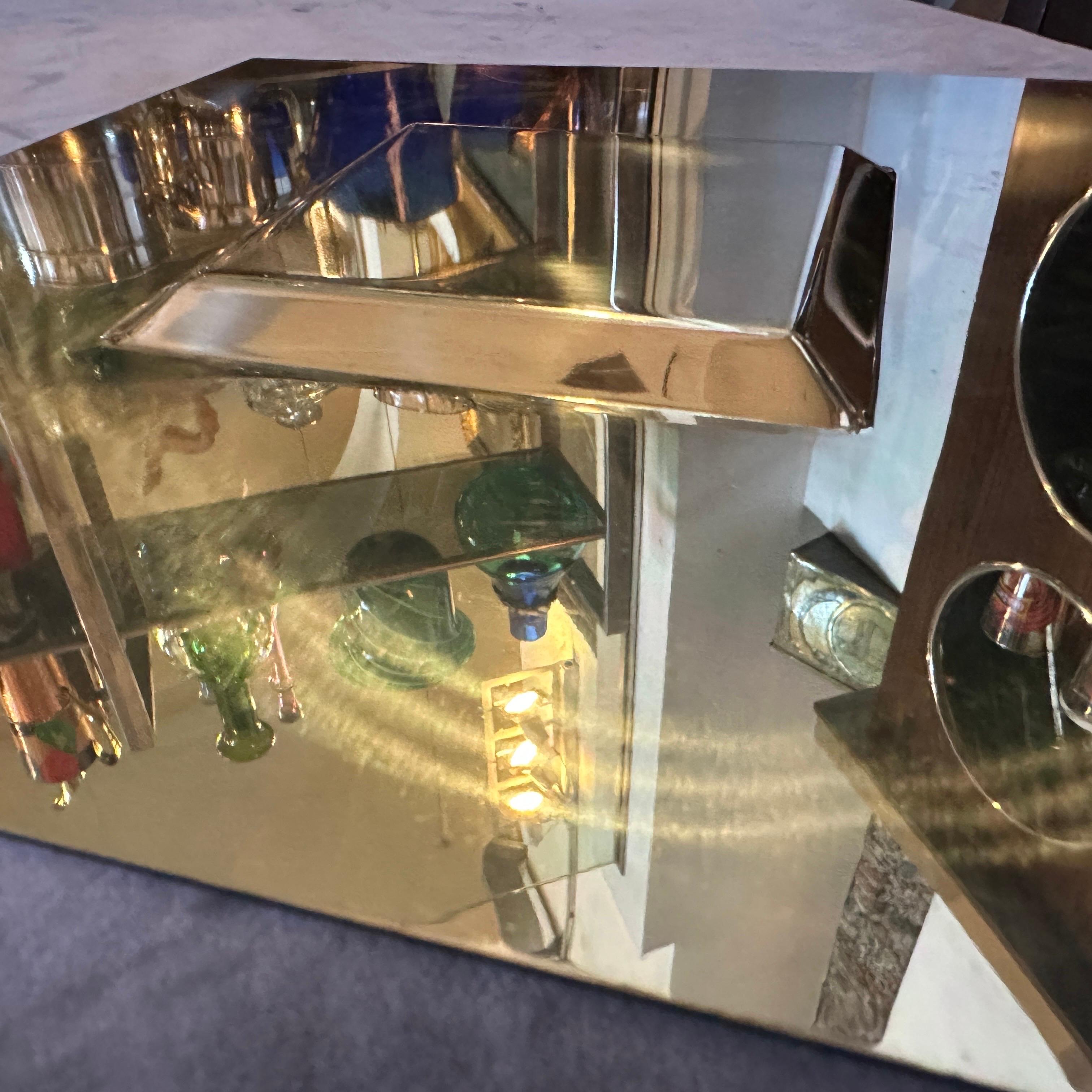 Metal A 1970s Minimalist Gold Plated Square Tray by Carlo Scarpa for Cleto Munari For Sale
