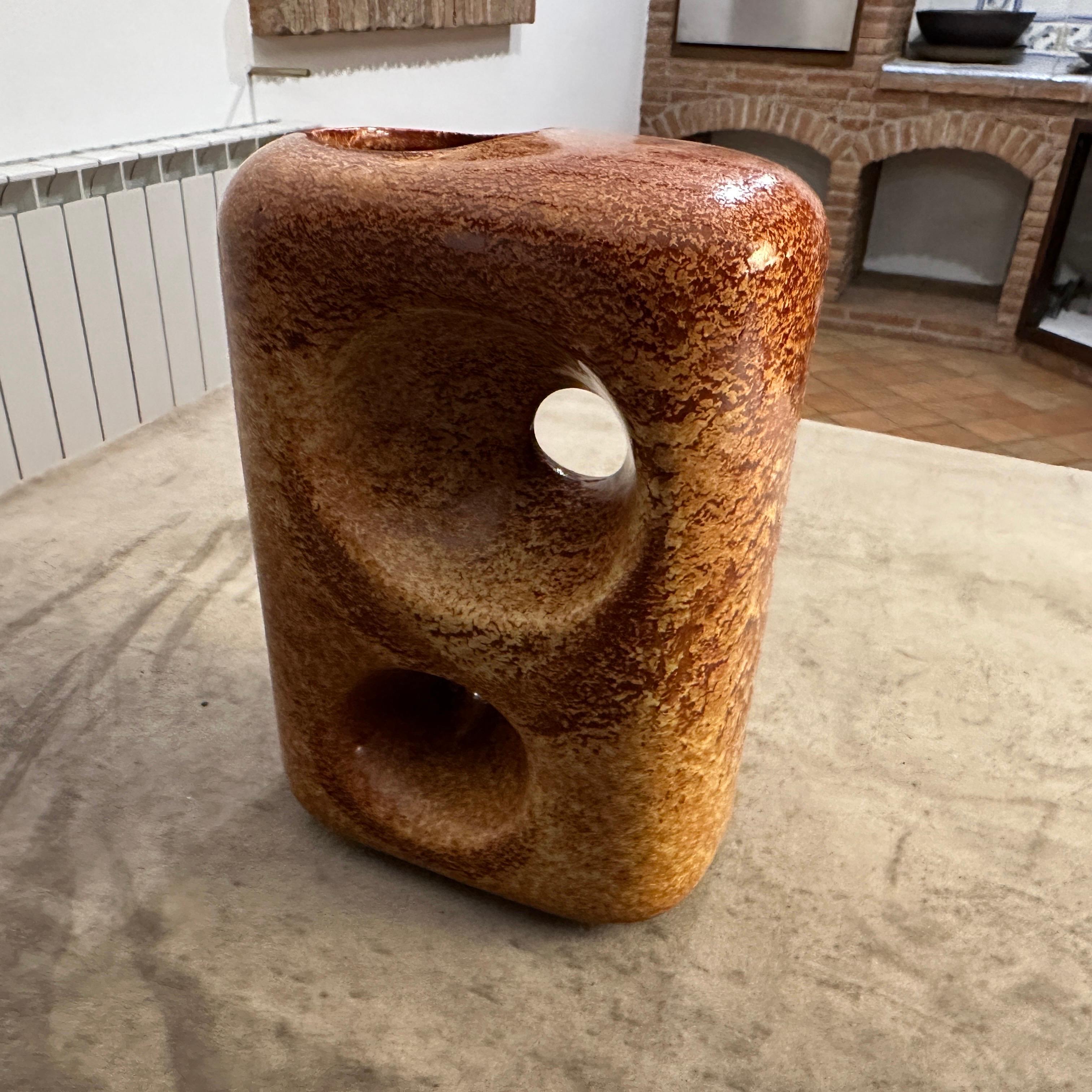 Modernistische italienische Keramikvase von Bertoncello aus den 1970er Jahren im Angebot 6