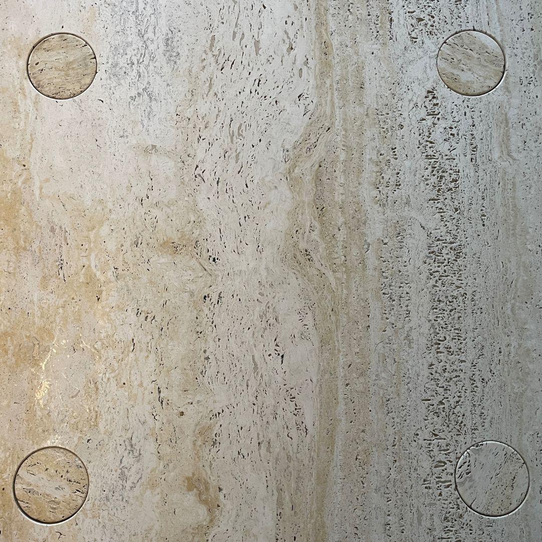 Mid-Century Modern A 1970s Travertine Coffee Table by Angelo Mangiarotti, Made by Up & UP, Italy