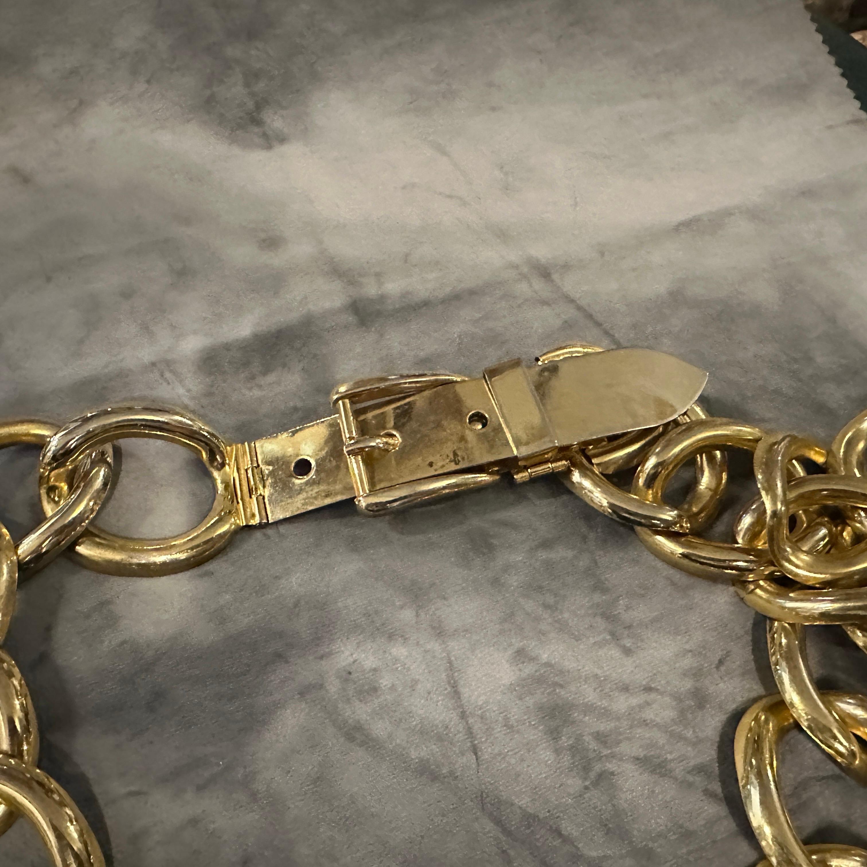 A 1970s Vintage Brass Statement Chain Italian Belt For Sale 4