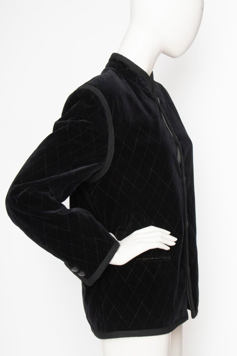 A 1970s Vintage Quilted Yves Saint Laurent Rive Gauche Velvet Jacket at ...