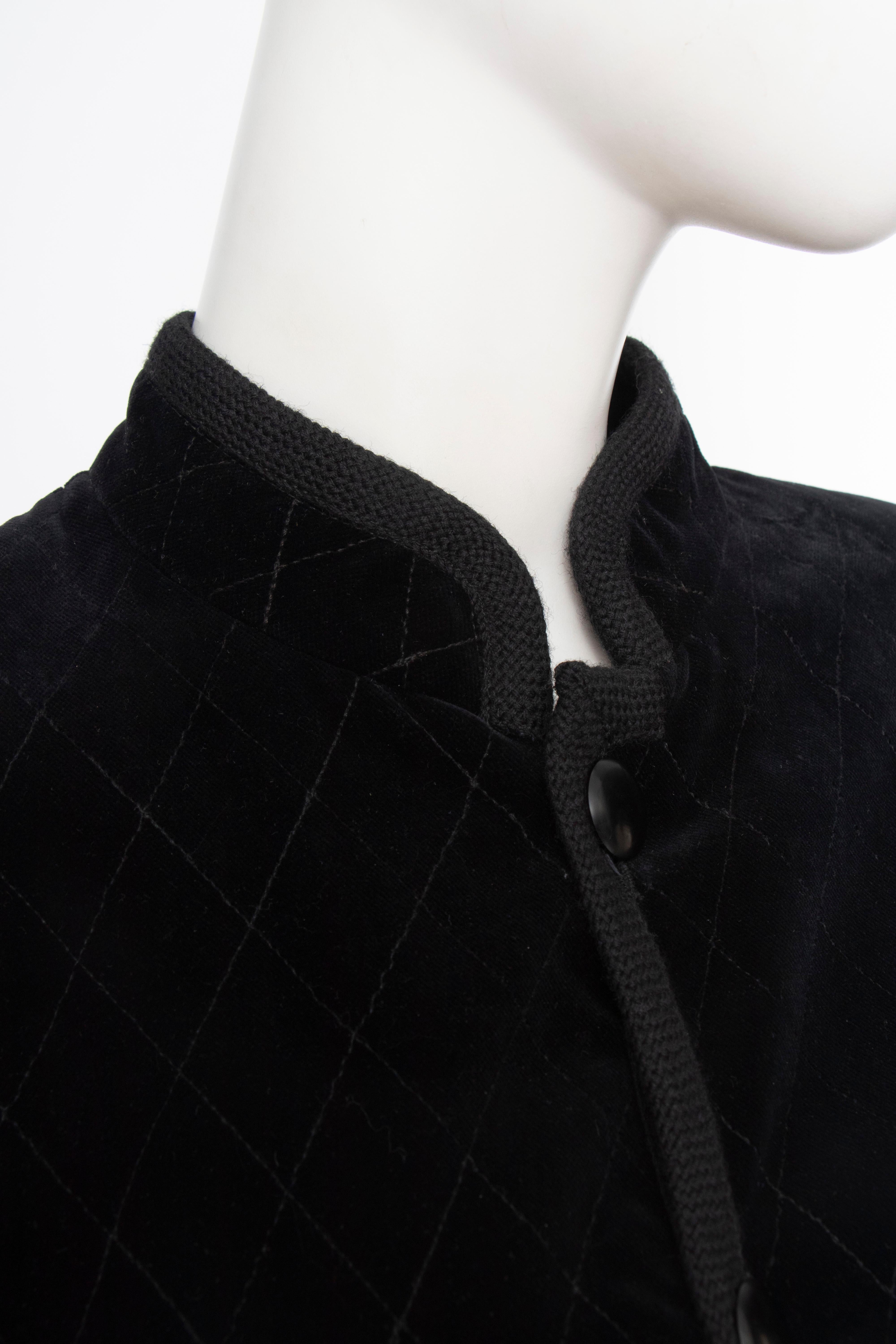 A 1970s Vintage Quilted Yves Saint Laurent Rive Gauche Velvet Jacket 1