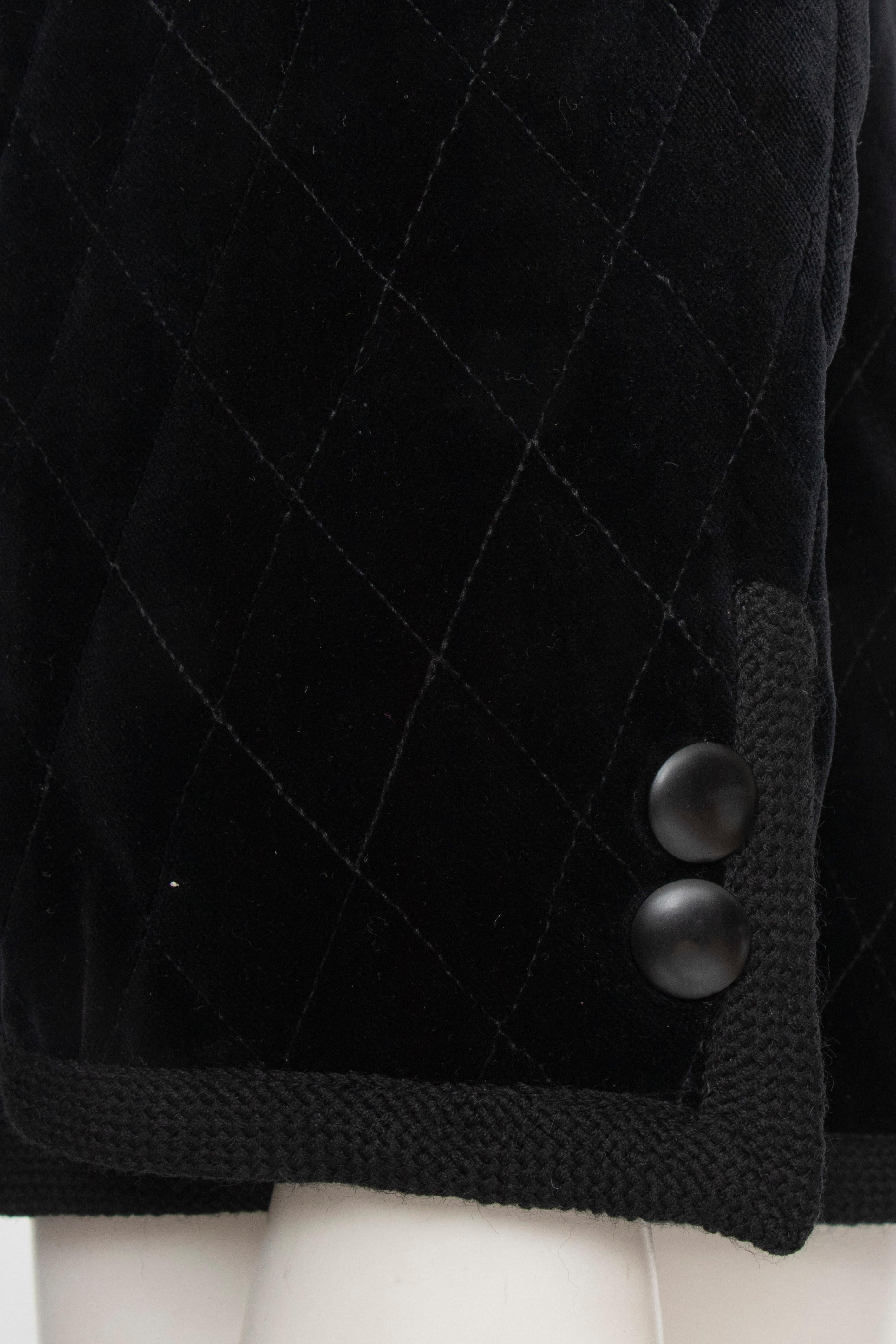 A 1970s Vintage Quilted Yves Saint Laurent Rive Gauche Velvet Jacket 3