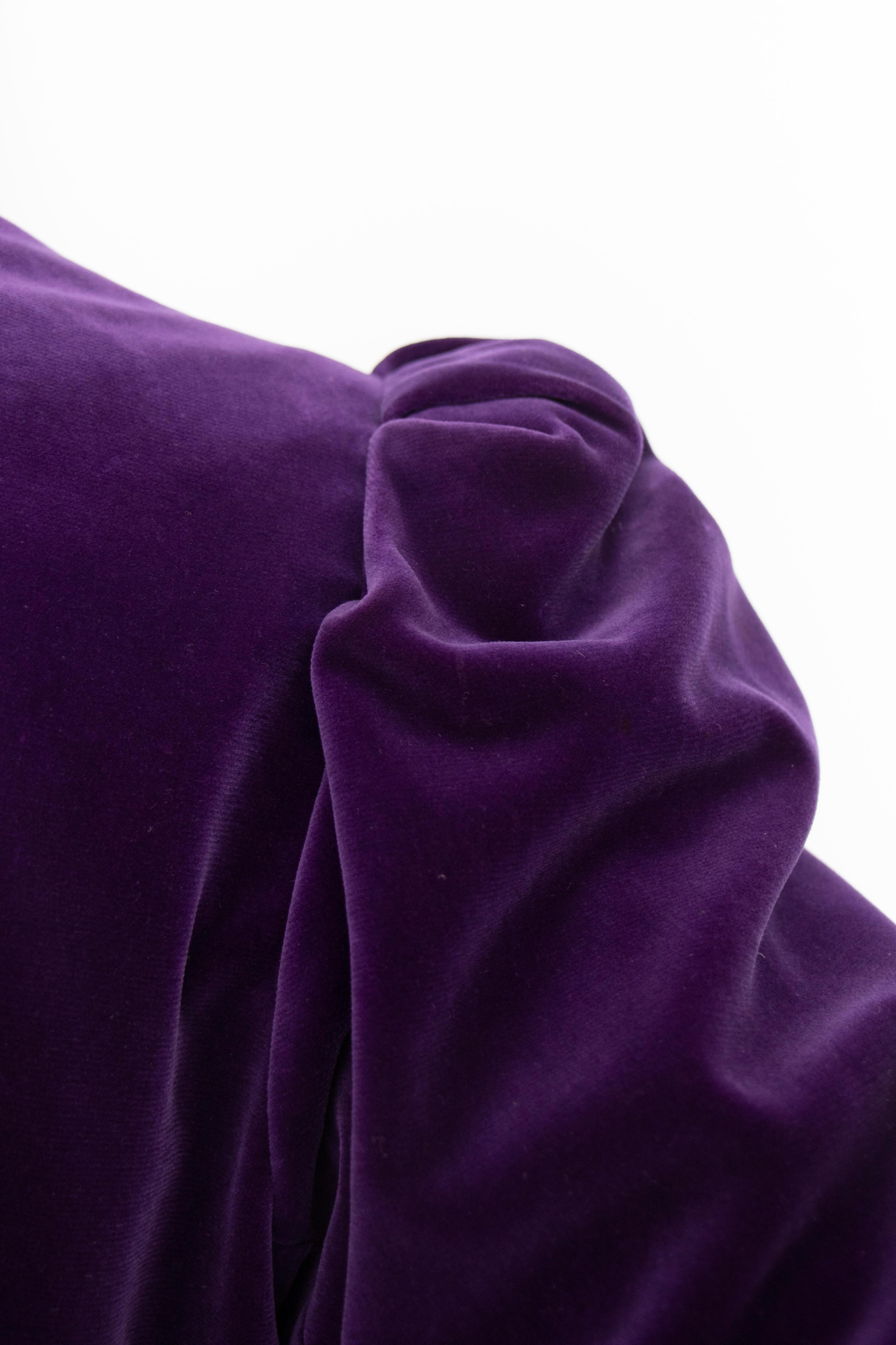 A 1970s Vintage Yves Saint Laurent Rive Gauche Purple Velvet Jacket  2