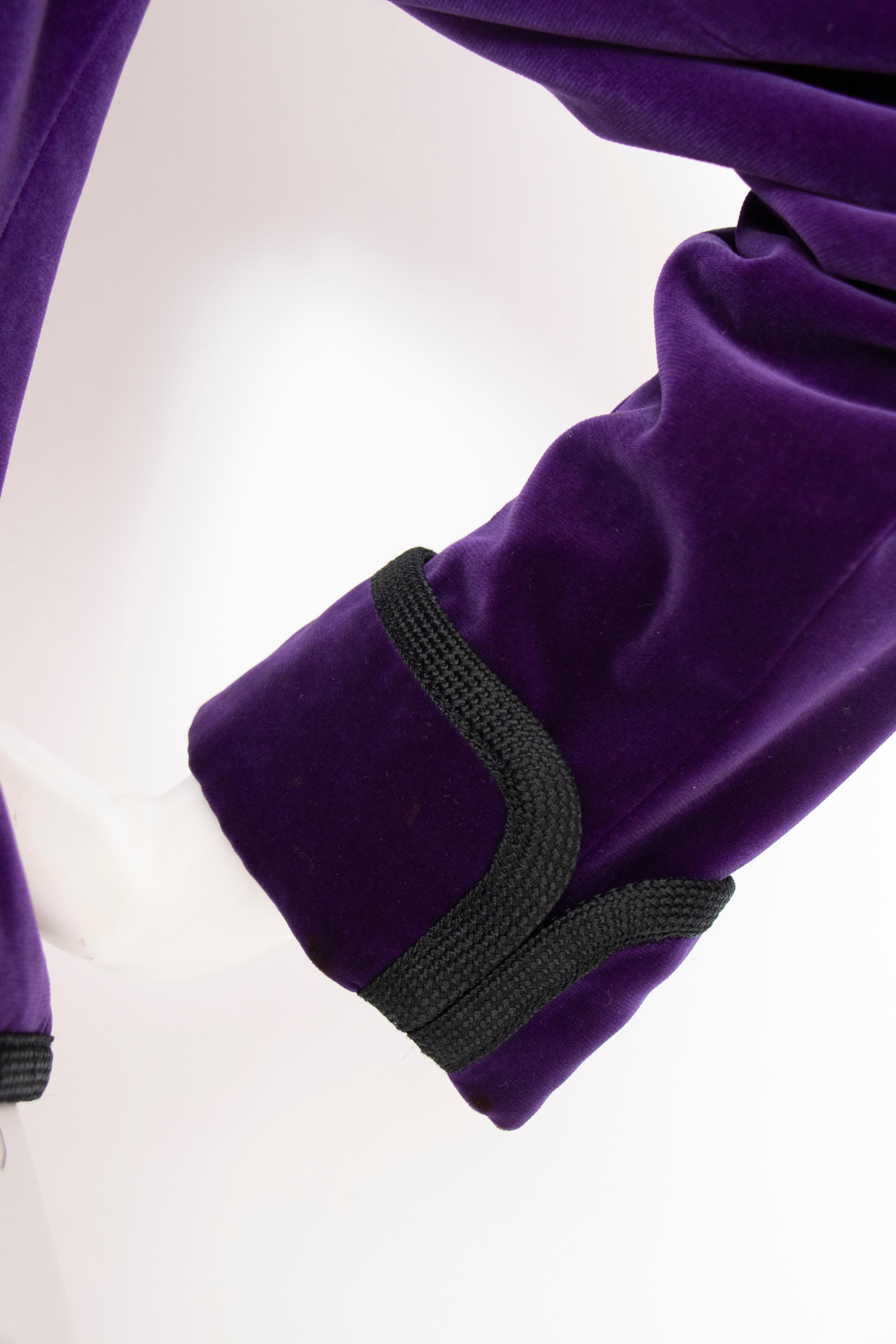 A 1970s Vintage Yves Saint Laurent Rive Gauche Purple Velvet Jacket  4