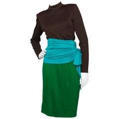 A 1970s Vintage Yves Saint Laurent Rive Gauche Wool Jersey Ensamble A 1970s Vintage Yves Saint Laurent Rive Gauche Wool Jersey Ensamble