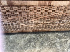 1970s Wicker Sofa/Bench Having Storage under the Seat
