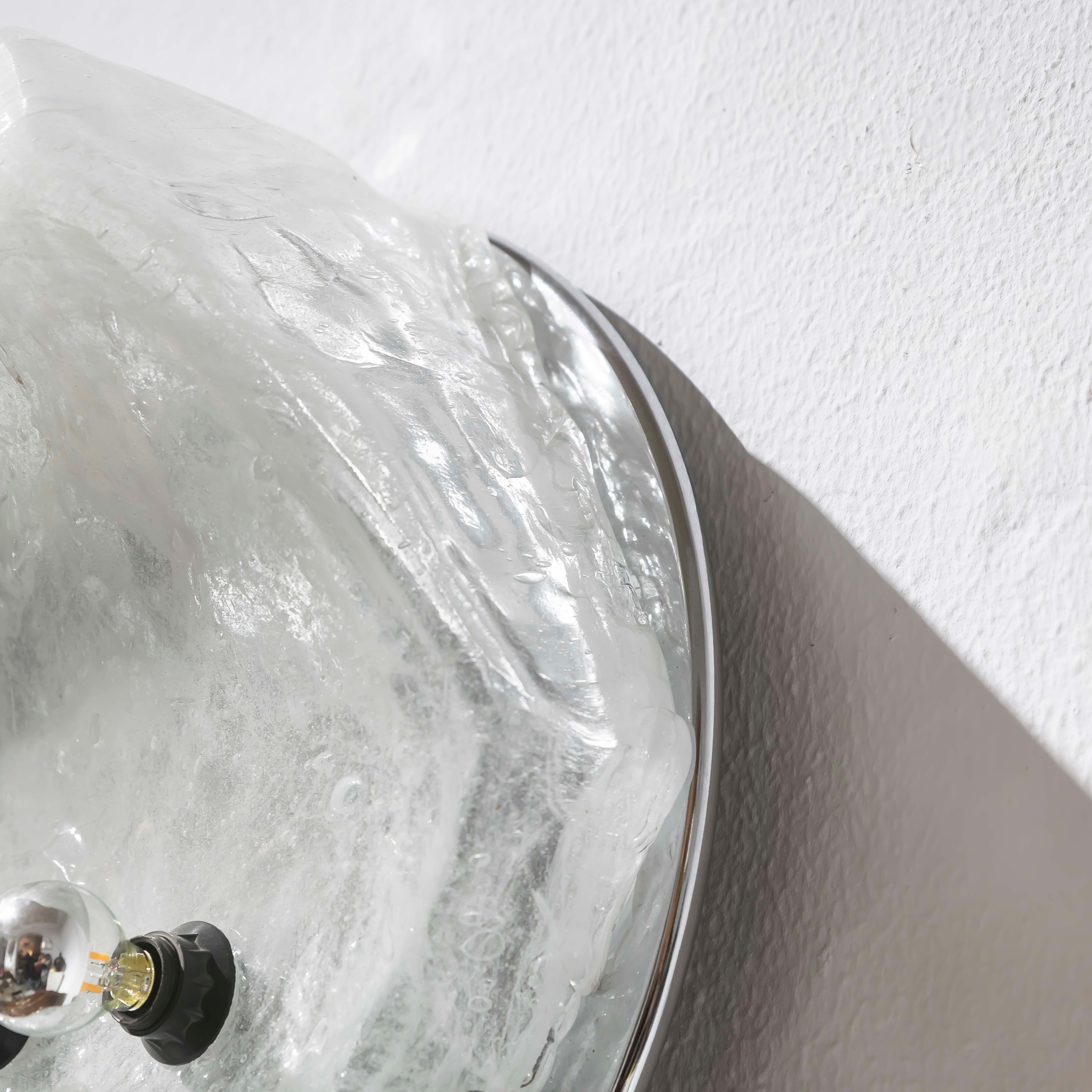 A 1970 XL Opalescent  ICEBERG Lampe murale/plancher en verre de Murano en vente 4