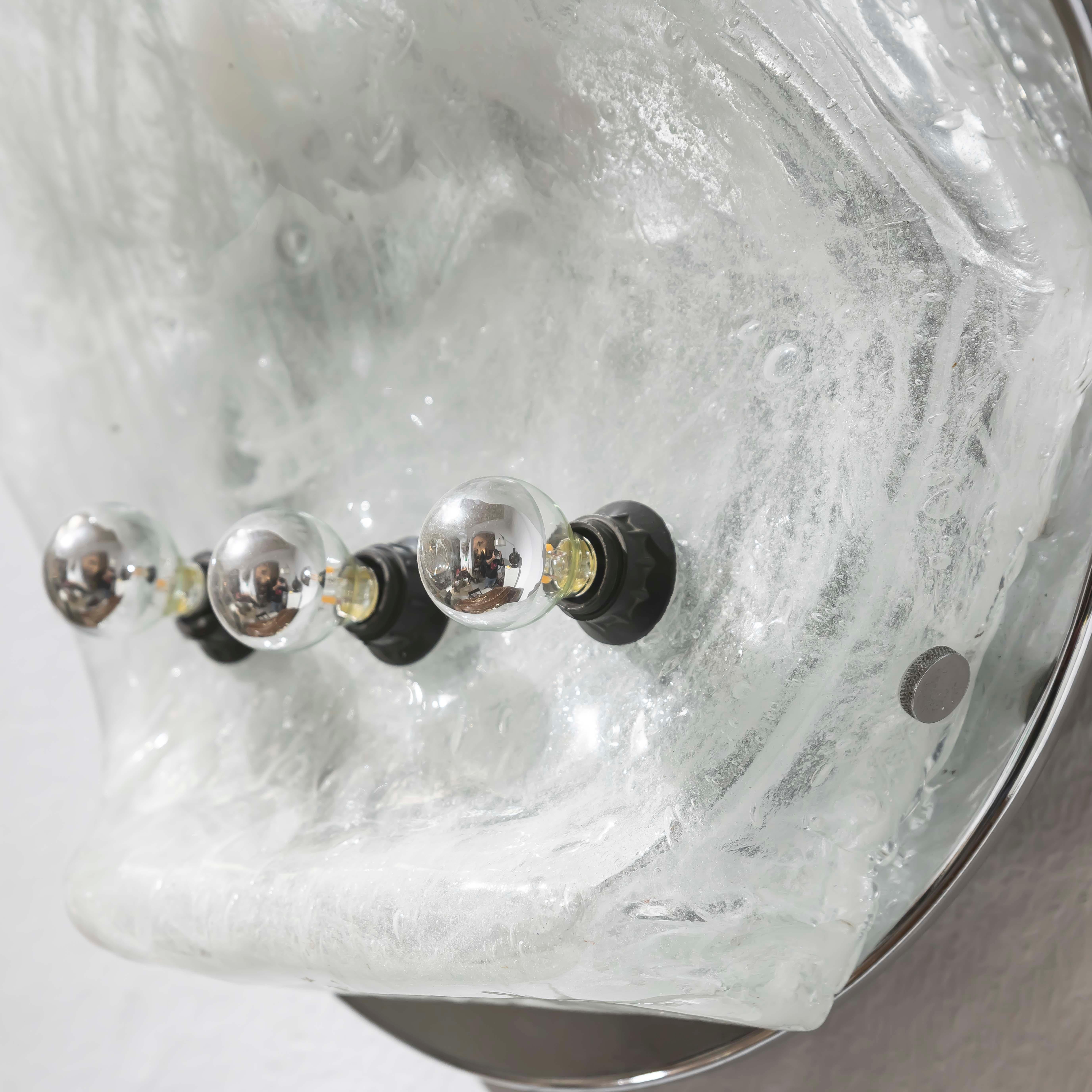 A 1970 XL Opalescent  ICEBERG Lampe murale/plancher en verre de Murano en vente 7