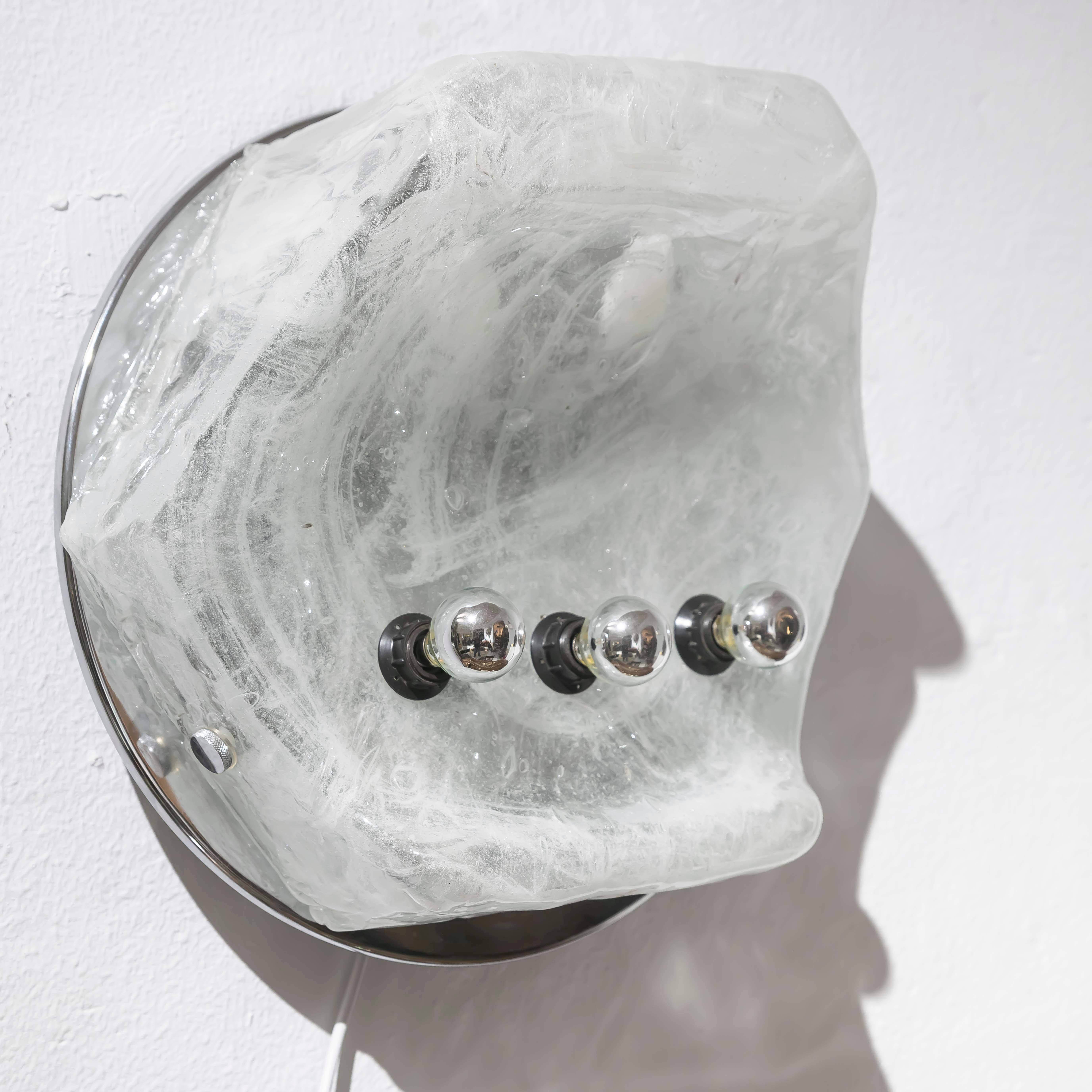 A 1970 XL Opalescent  ICEBERG Lampe murale/plancher en verre de Murano en vente 8