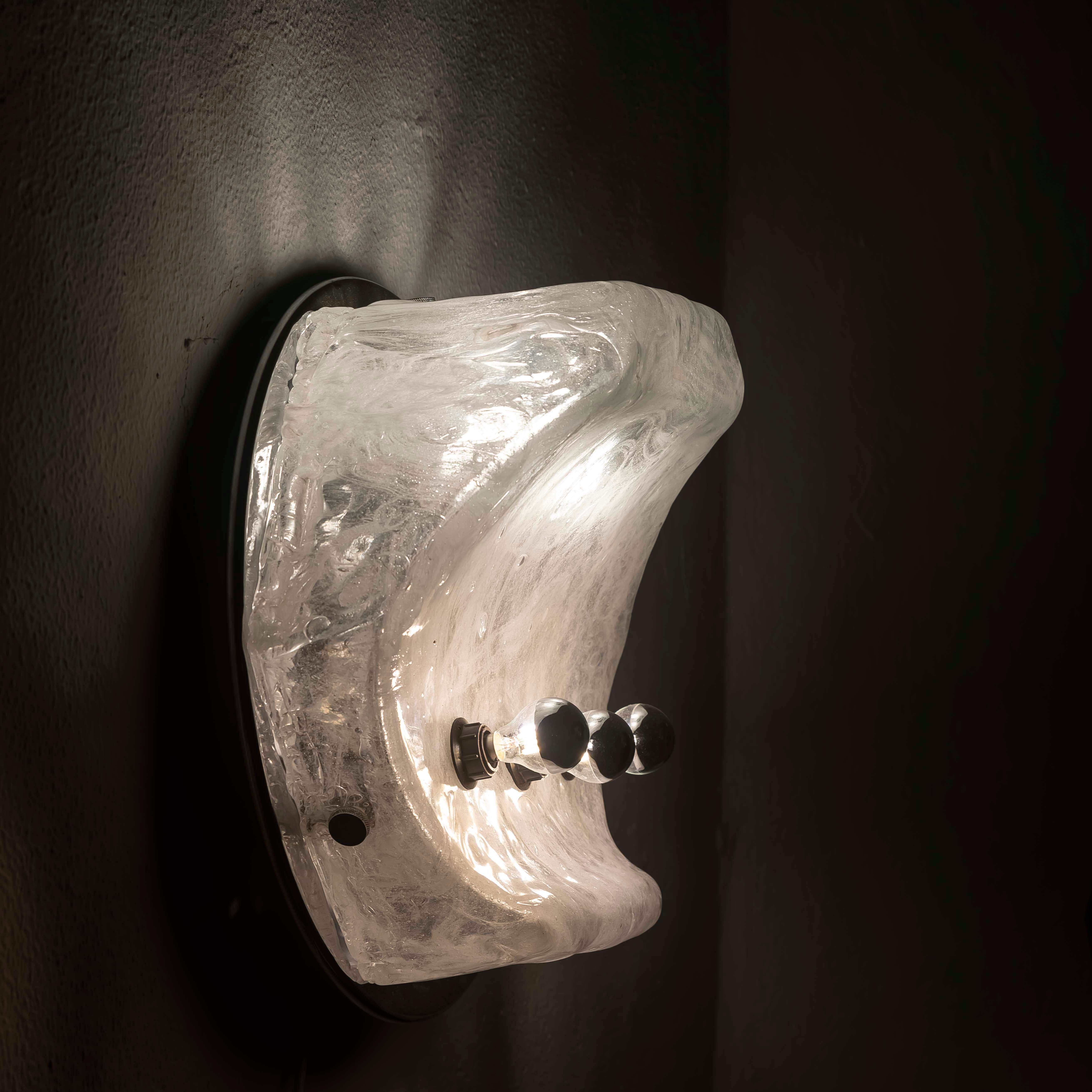 A 1970 XL Opalescent  ICEBERG Lampe murale/plancher en verre de Murano en vente 2