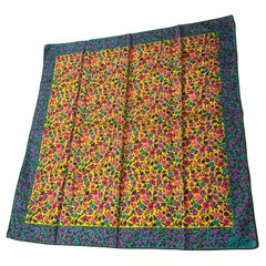 A 1980s Floral Print Silk Scarf by Ken Scott