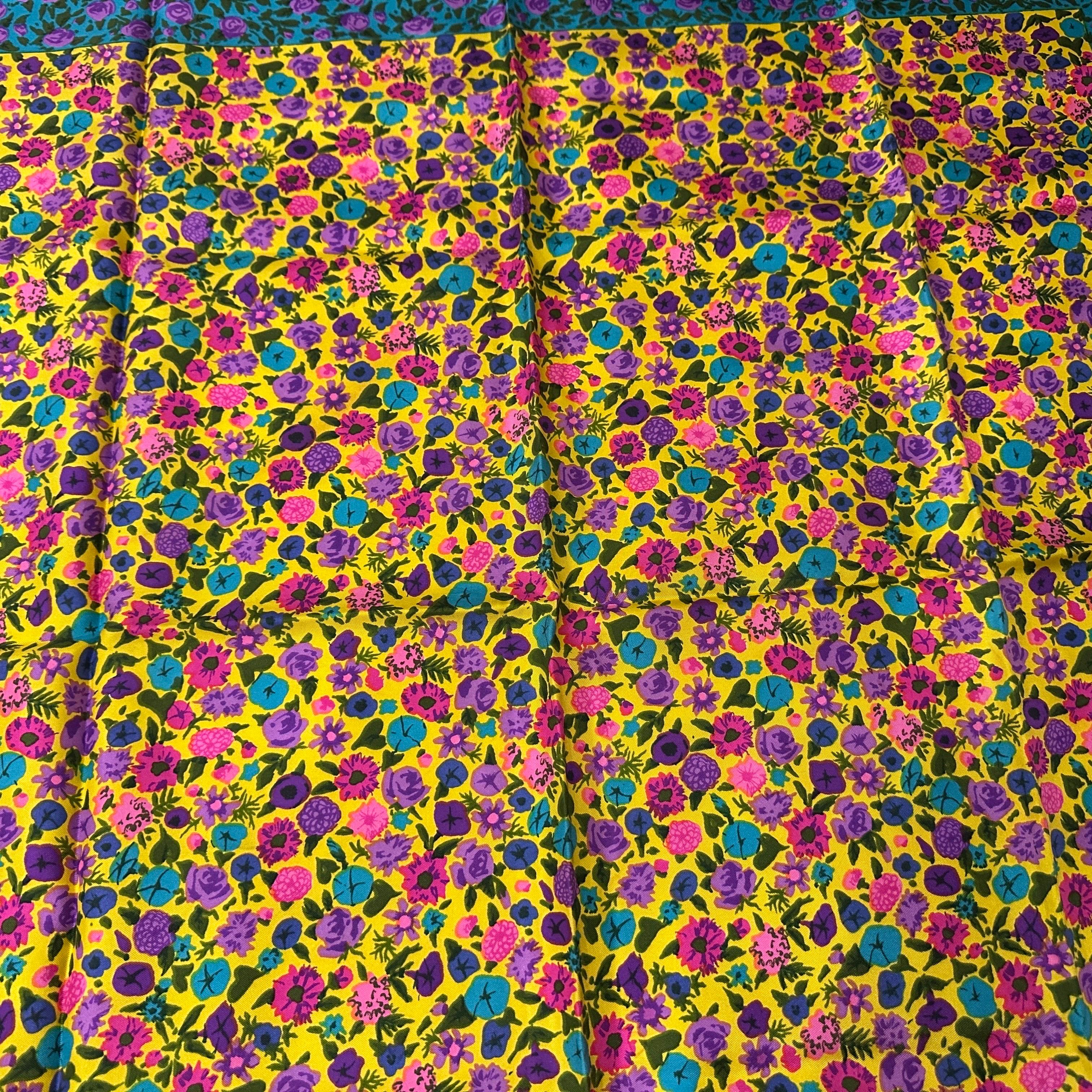 A 1980s Floral Print Silk Scarf by Ken Scott For Sale 1