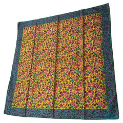 Vintage A 1980s Floral Print Silk Scarf by Ken Scott