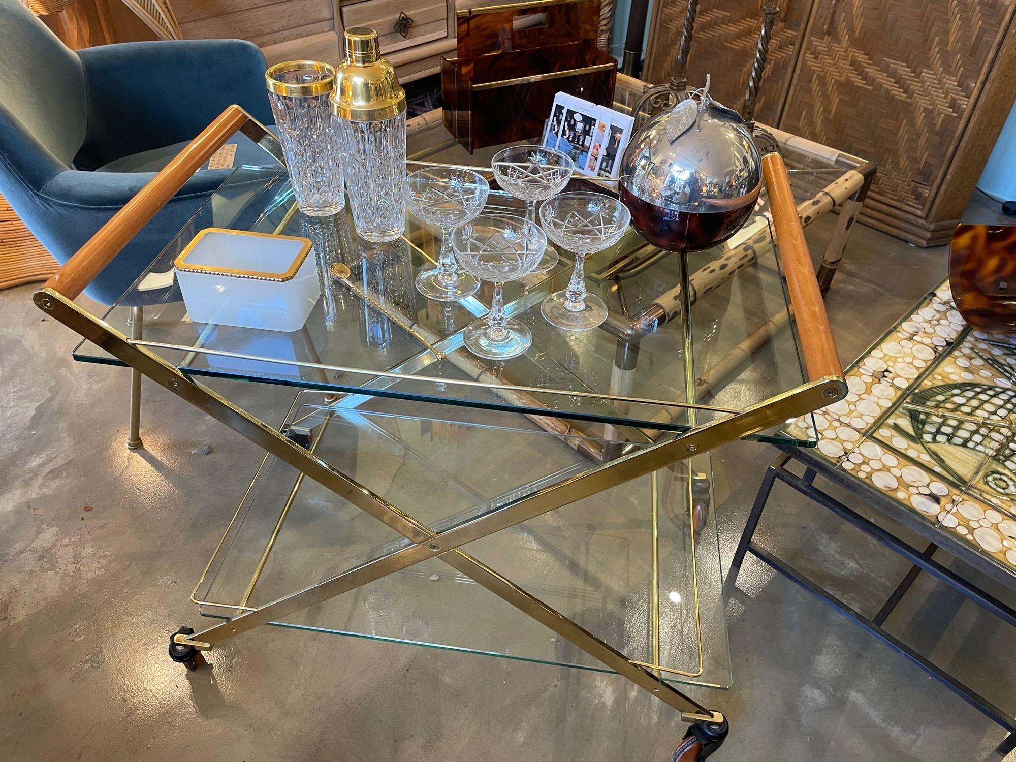 Ein Gallotti & Radice Mister Barwagen aus Messing und Kirsche aus den 1980er Jahren. im Angebot 11