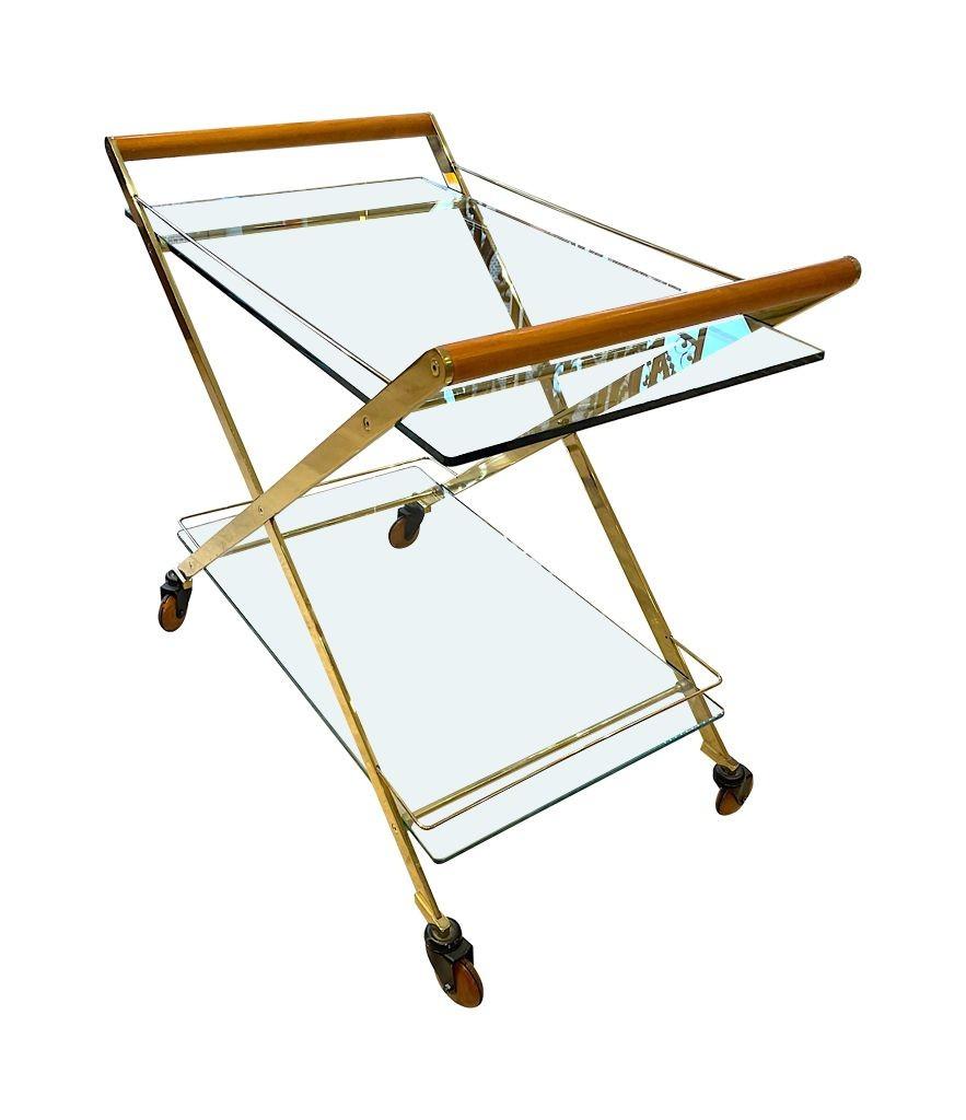 Ein Gallotti & Radice Mister Barwagen aus Messing und Kirsche aus den 1980er Jahren. (Italienisch) im Angebot