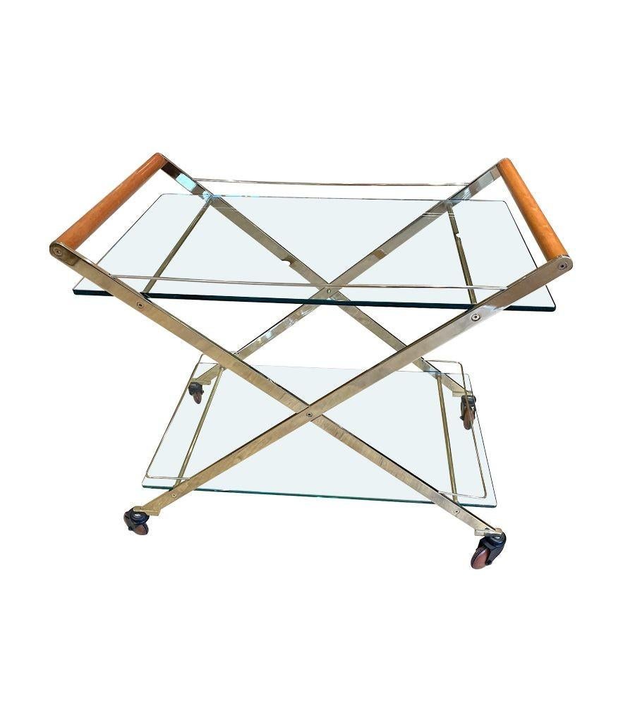 Ein Gallotti & Radice Mister Barwagen aus Messing und Kirsche aus den 1980er Jahren. im Angebot 1