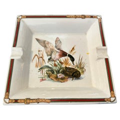 A 1980s High Quality Porcelain Square Ashtray by Gucci