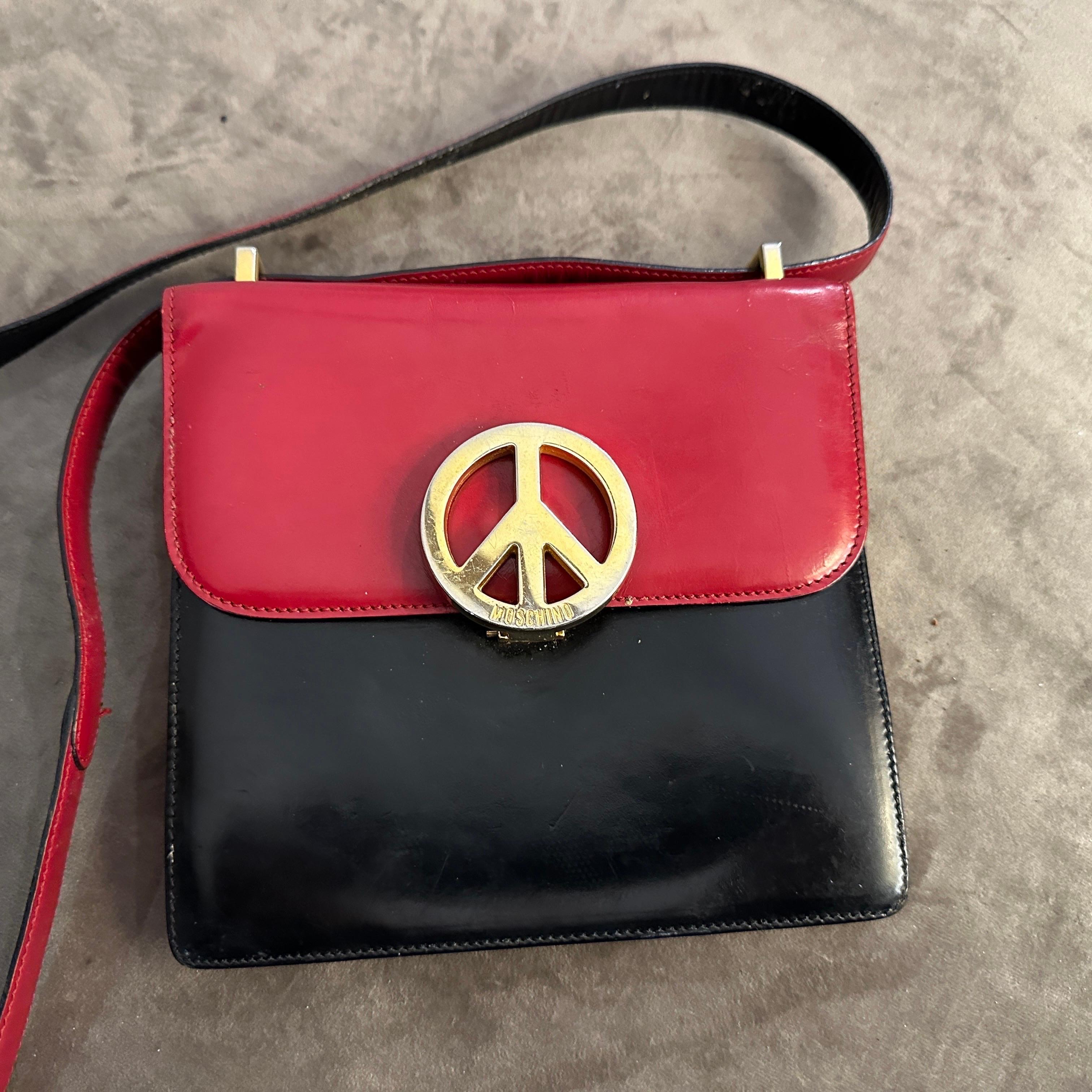 Black A 1980s Iconic Franco Moschino Small Hand Bag For Sale