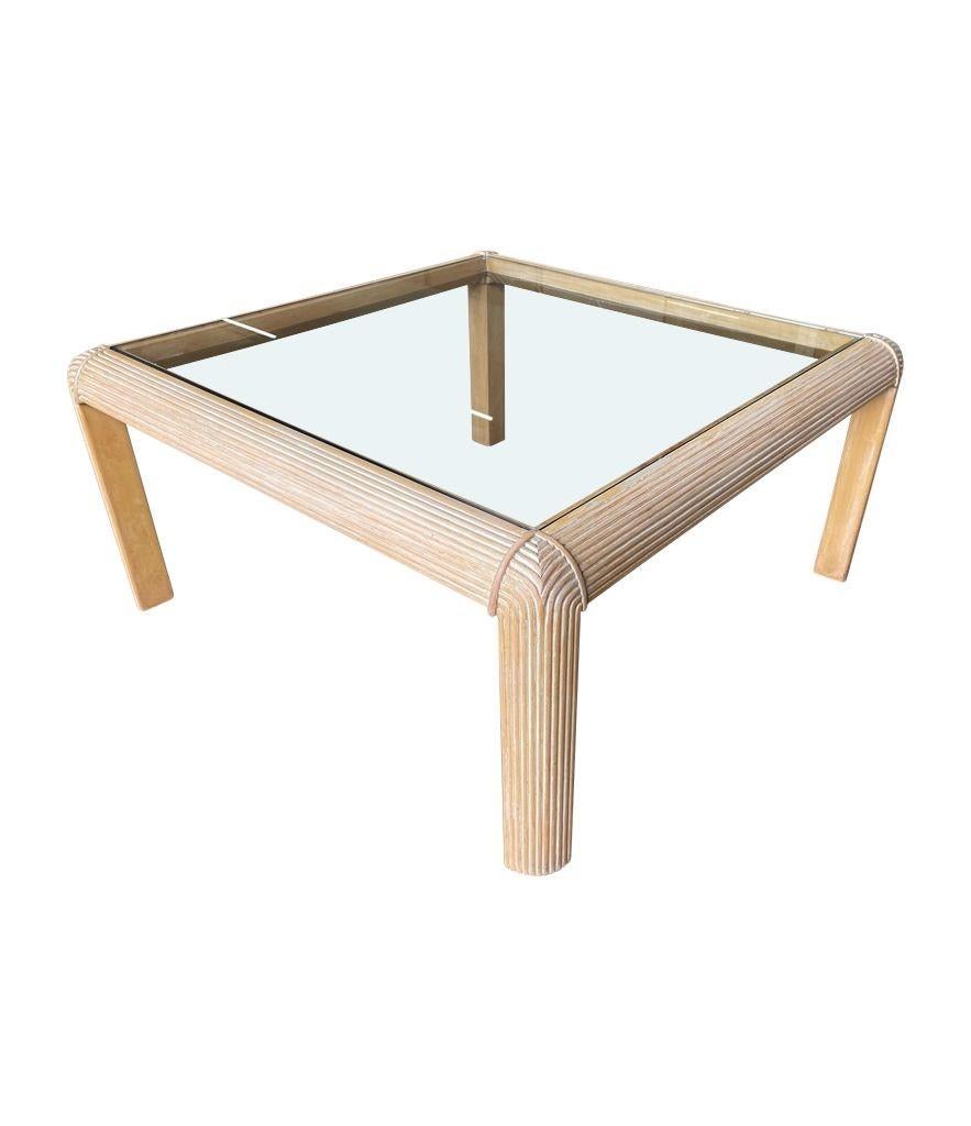 A 1980s Italian bamboo wood coffee table in the style of Vivai Del Sud  For Sale 4