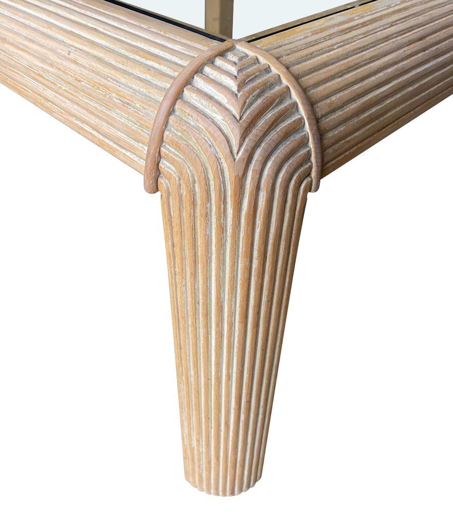 Mid-Century Modern Une table basse italienne des années 1980 en bois de bambou dans le style de Vivai Del Sud  en vente