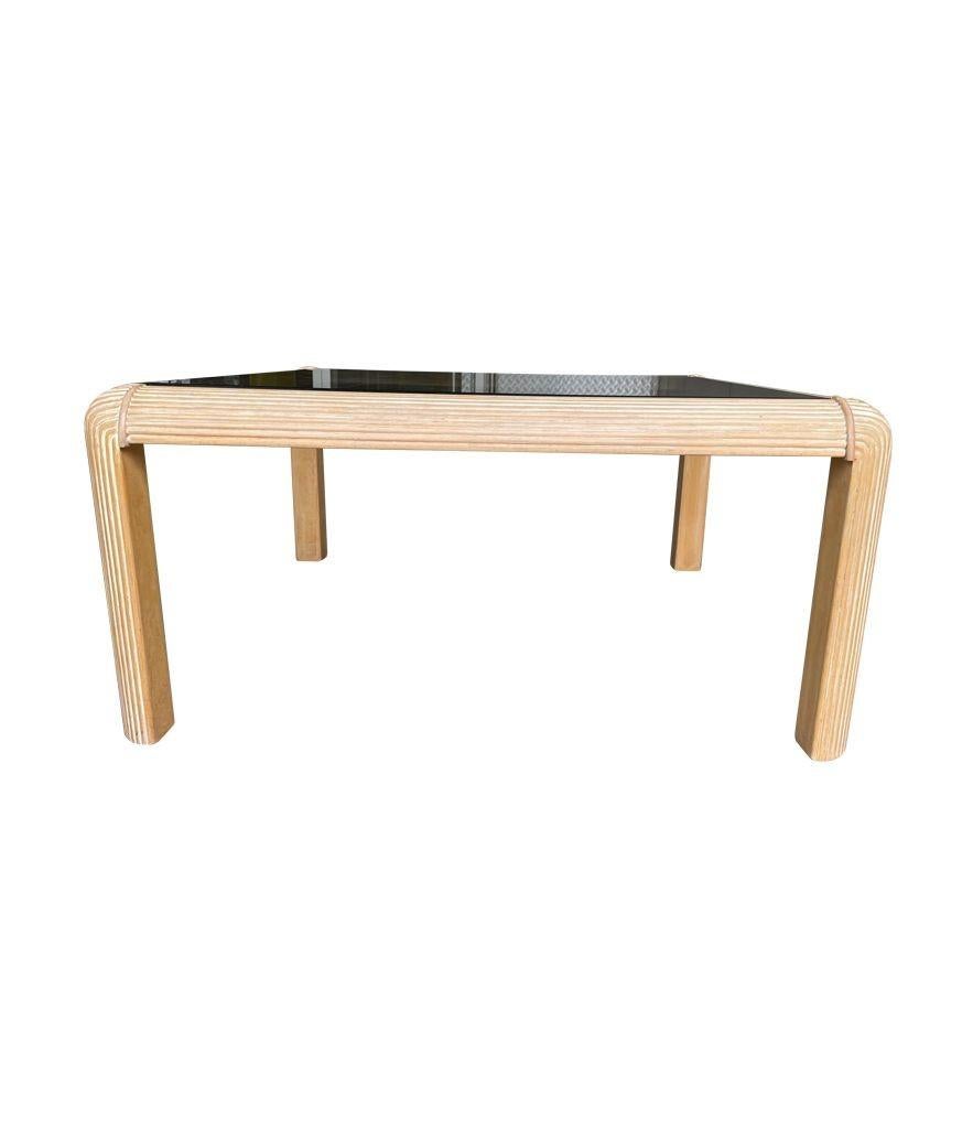 A 1980s Italian bamboo wood coffee table in the style of Vivai Del Sud  In Good Condition For Sale In London, GB