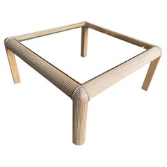 A 1980s Italian bamboo wood coffee table in the style of Vivai Del Sud 