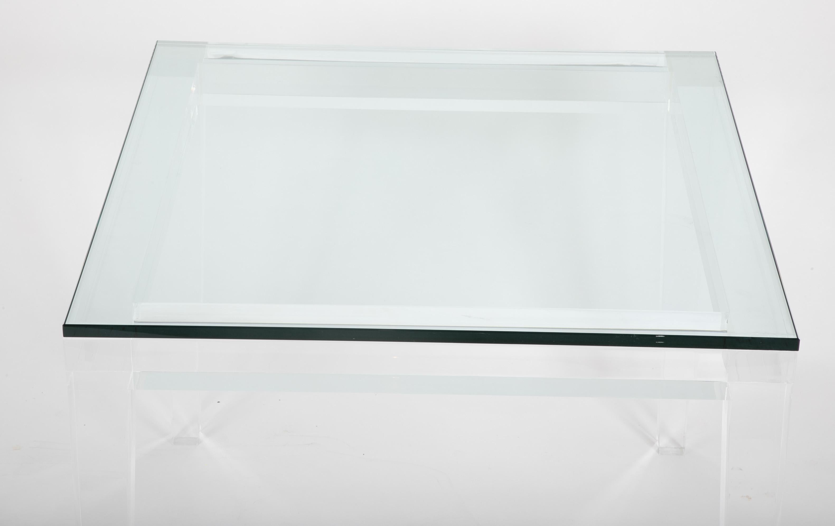 American 1980s Lucite Games Table in the Manner of Karl Springer