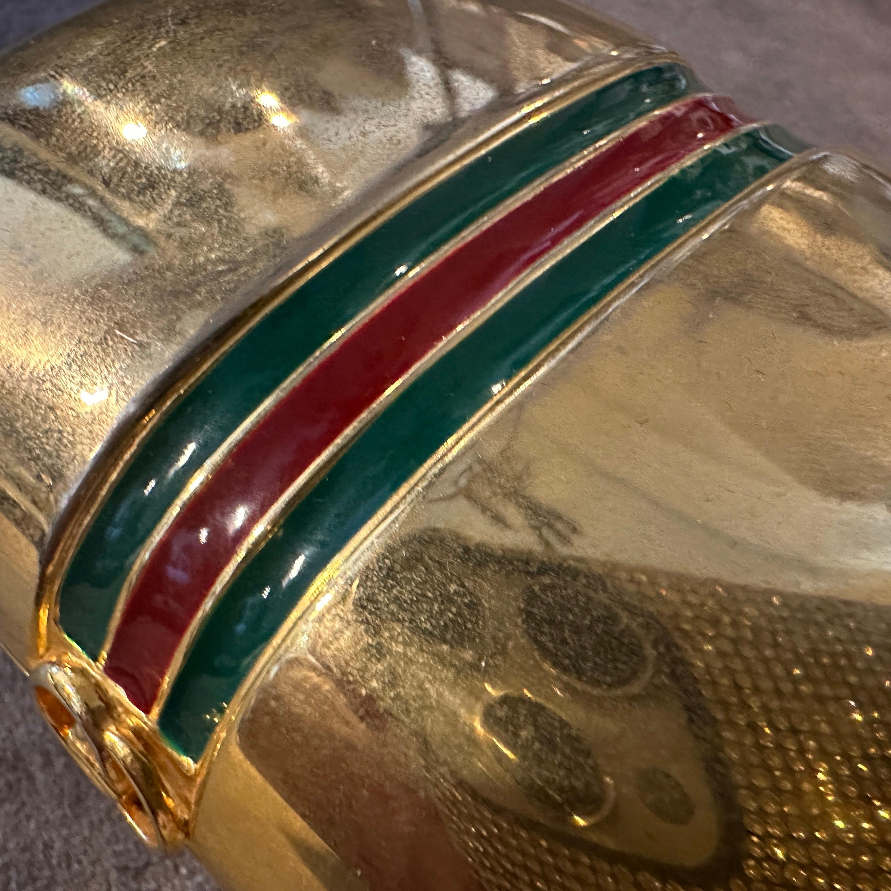 A 1980s Modern Gilt Brass and Lacquer Luxury Box by Gucci For Sale 7
