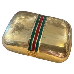 A 1980s Modern Gilt Brass and Lacquer Luxury Box by Gucci