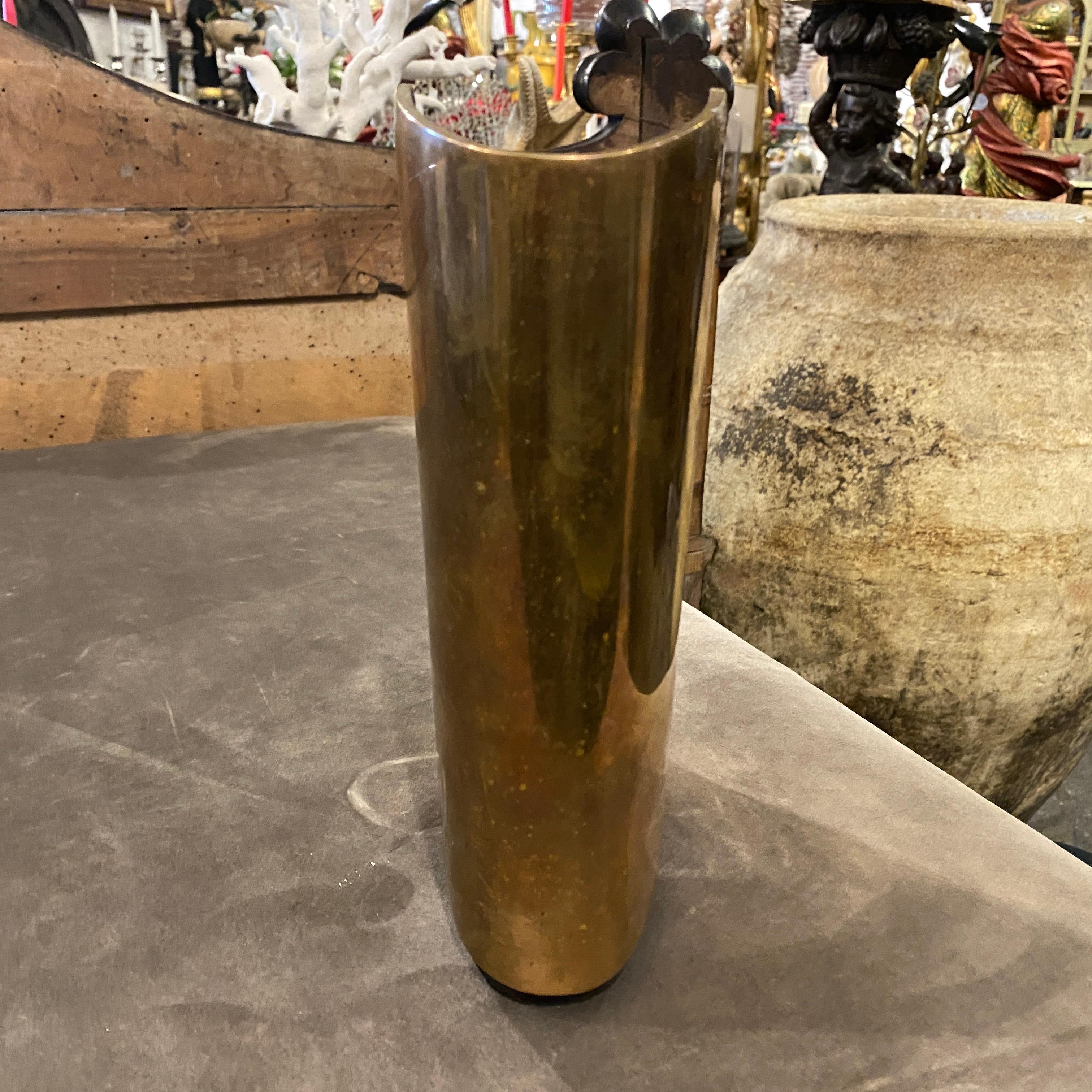 1980s Rare Modernist Gilt Bronze Italian Vase 7