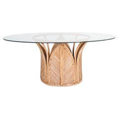 A 1980s Rattan Dining Table