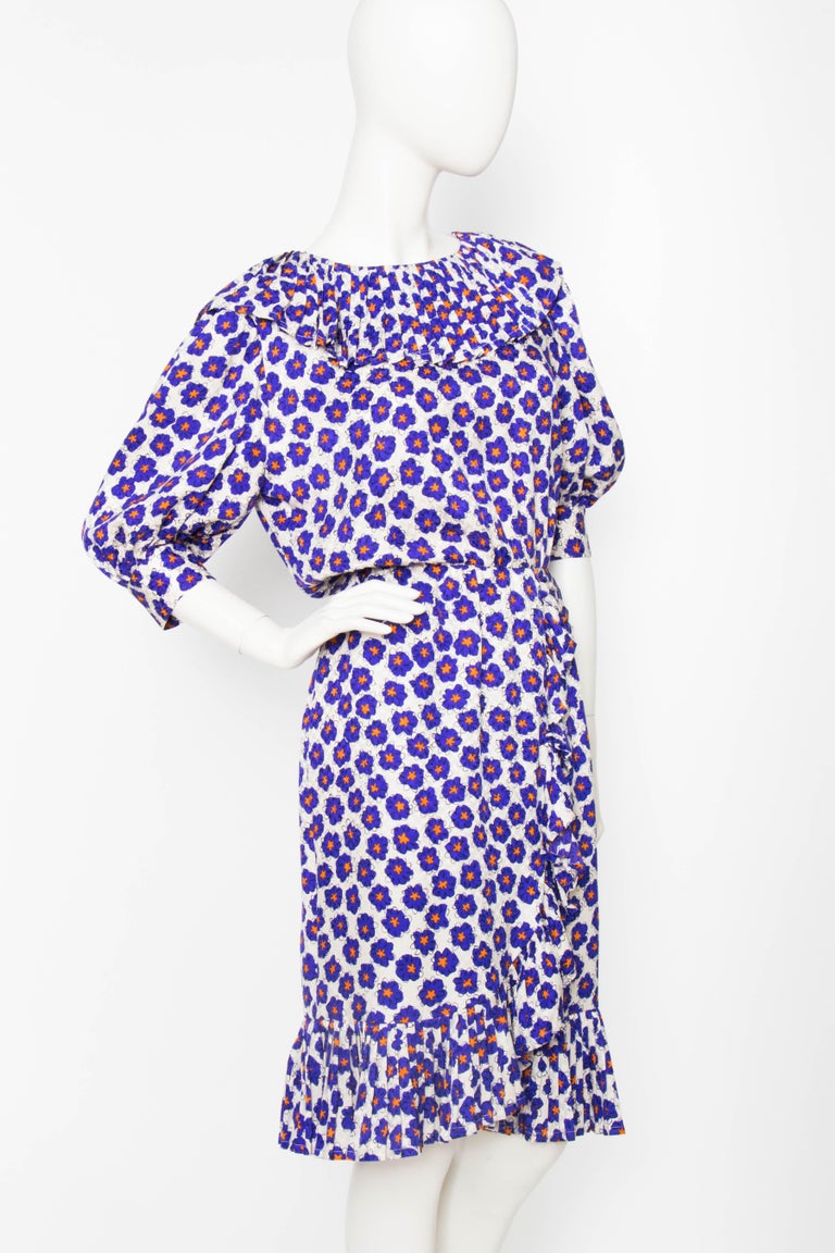 A 1980s Vintage Givenchy Floral Silk Dress XS at 1stDibs