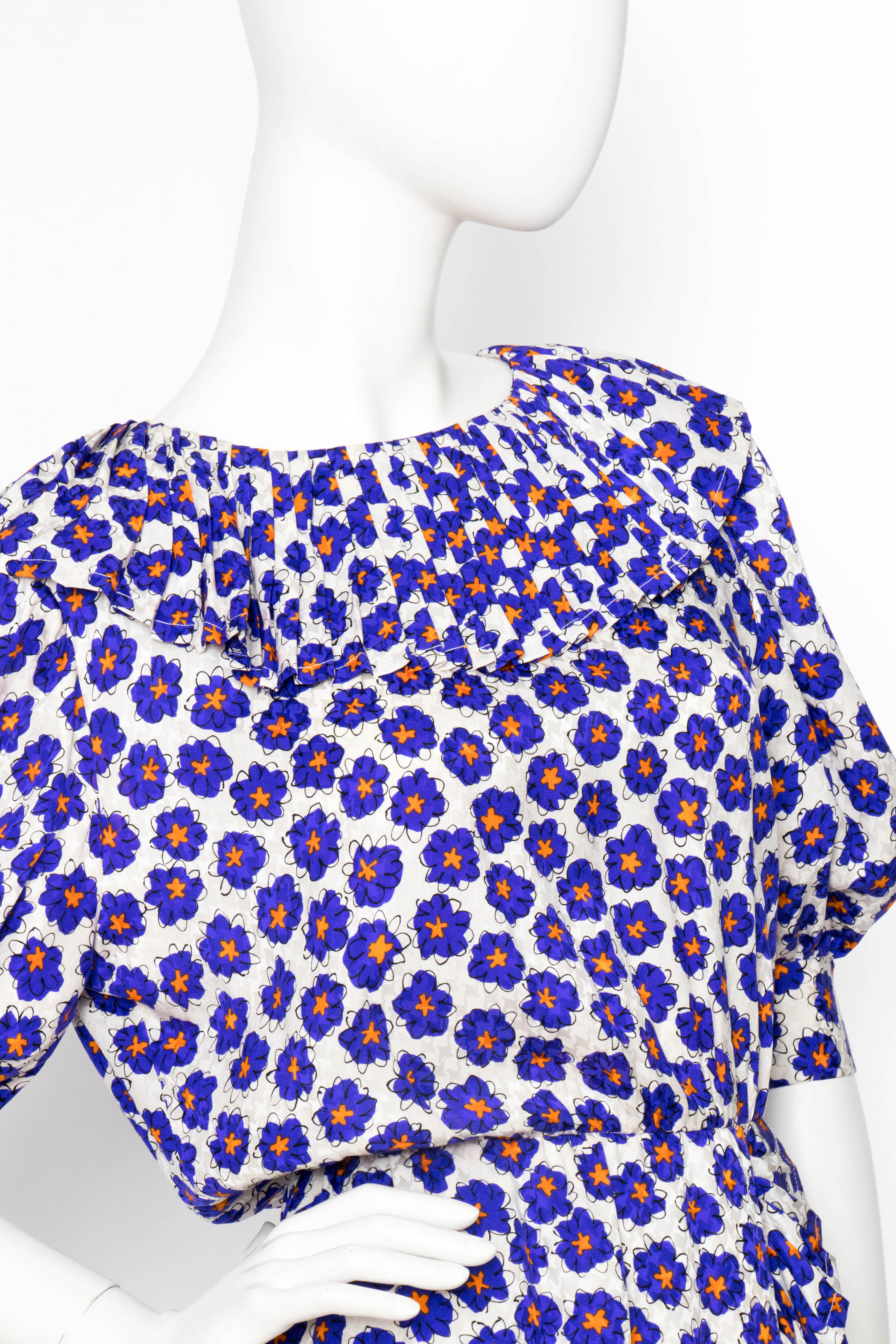 A 1980s Vintage Givenchy Floral Silk Dress XS  2
