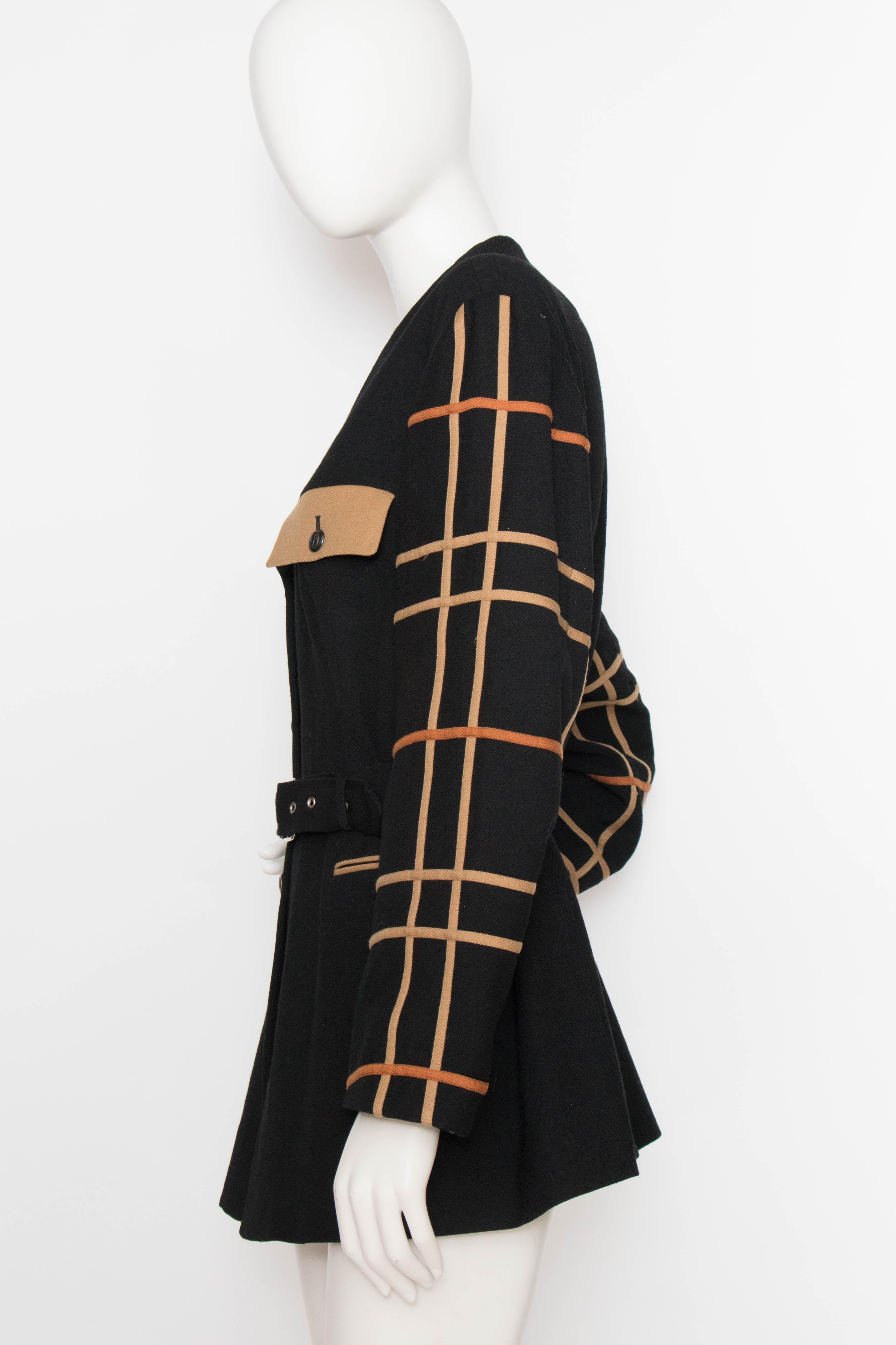A 1980s Vintage Jean-Charles de Castelbajac Black Wool Jacket In Good Condition In Copenhagen, DK