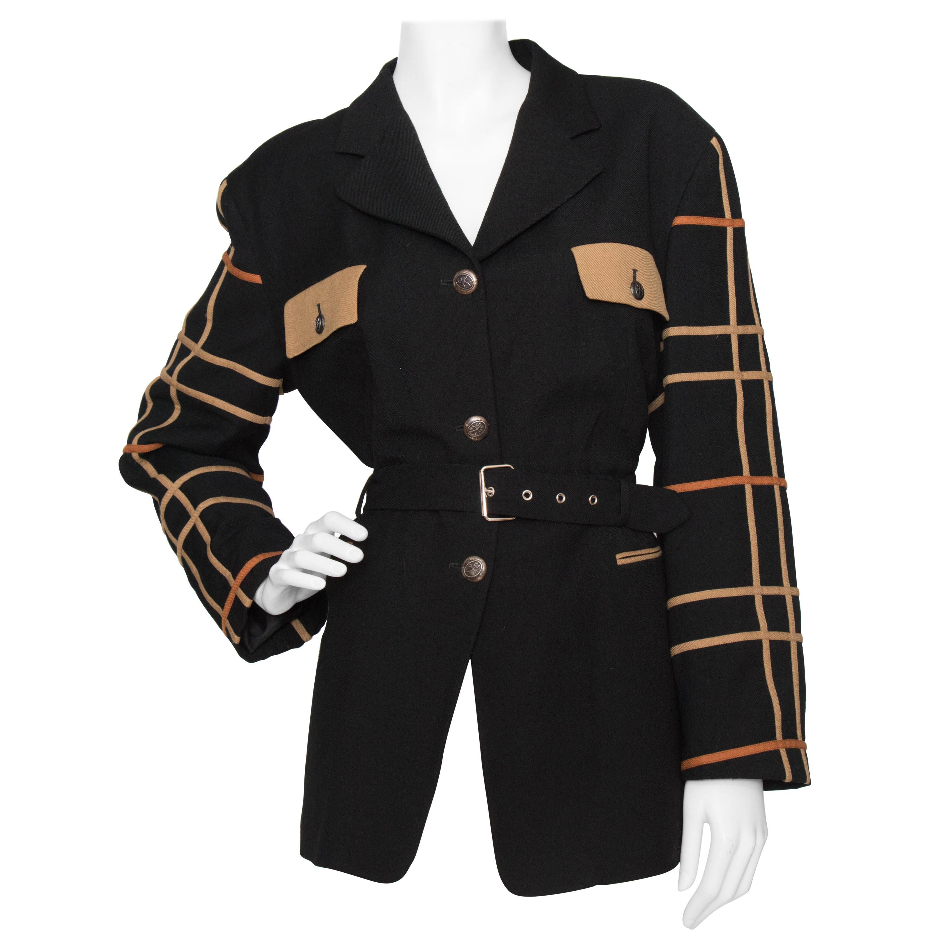 A 1980s Vintage Jean-Charles de Castelbajac Black Wool Jacket