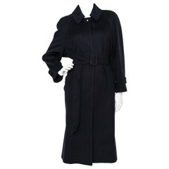 A 1980s Vintage Navy Chanel Beltet Cashmere Coat