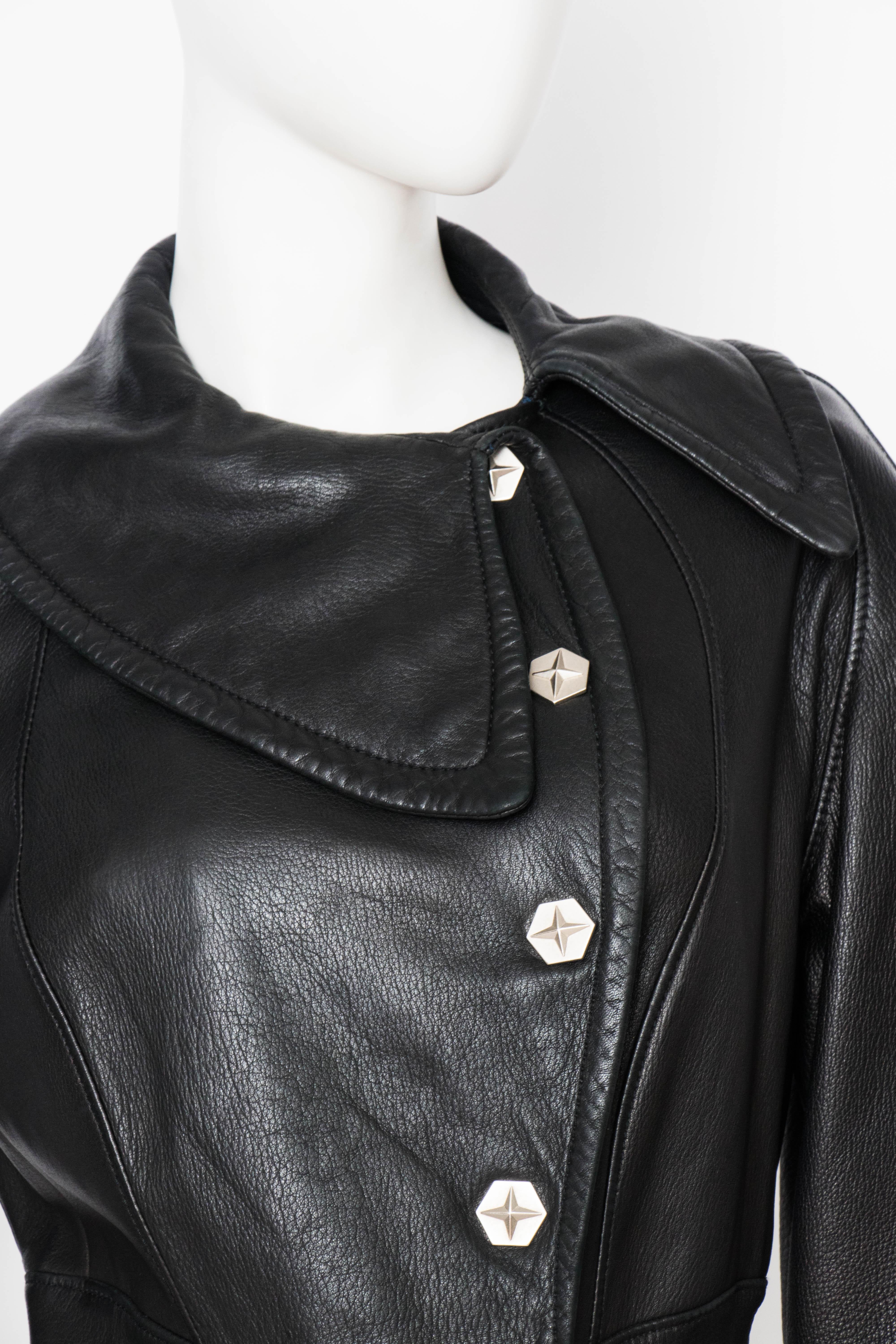 A 1980s Vintage Thierry Mugler Black Leather Jacket  1