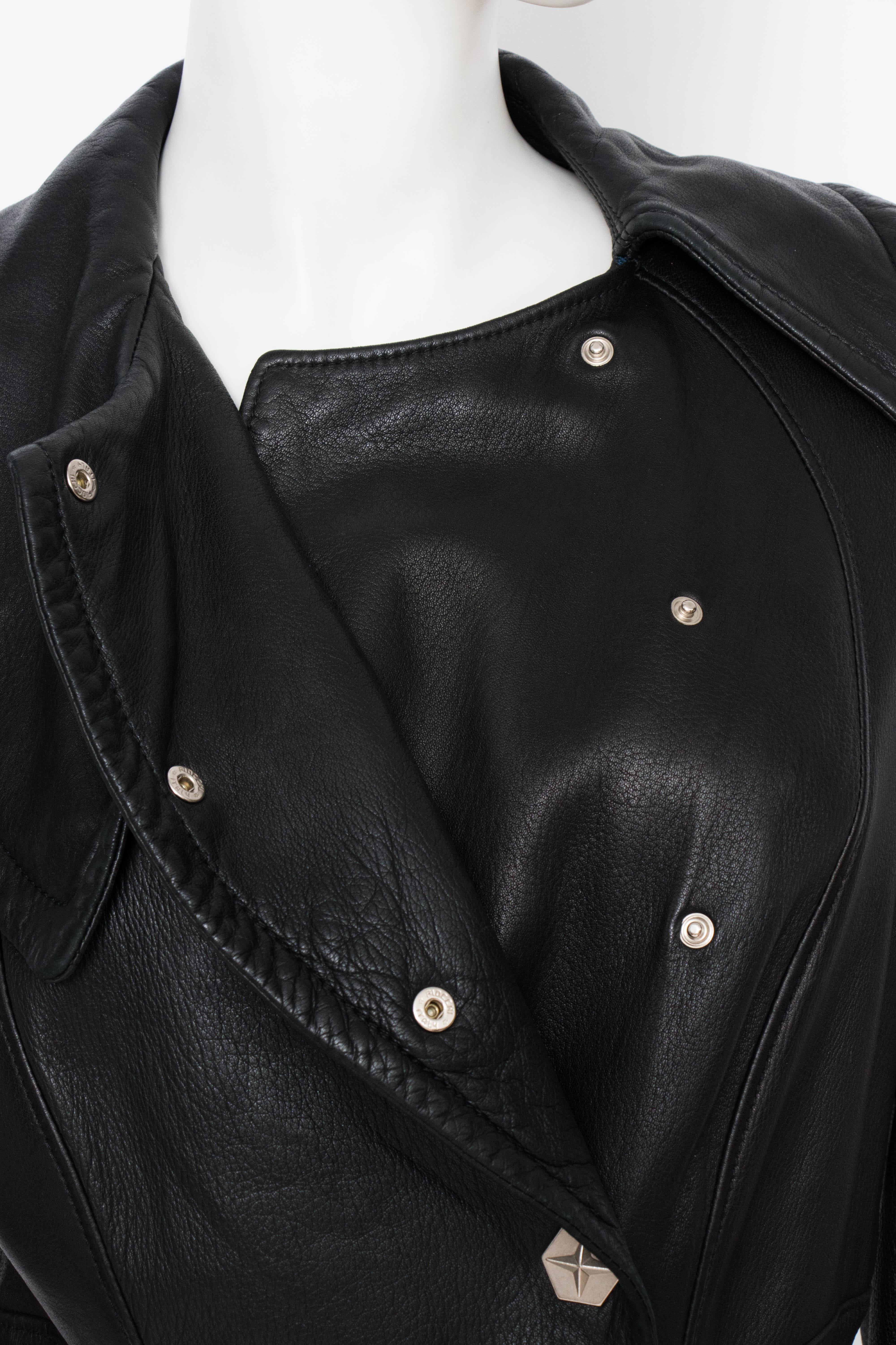 A 1980s Vintage Thierry Mugler Black Leather Jacket  2